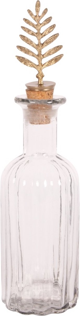 Baroque - Decoratieve fles - Deco fles met stopper 25 cm - 25x8x8 - Brass+glass