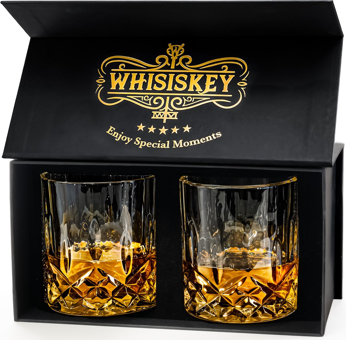 Whisiskey Klassieke Tumbler Whiskey Glazen - 2 Tumbler Glazen - Whiskey glazen set - Waterglazen - Drinkglazen - 300 ml Glas - Peaky Blinders - Whisiskey