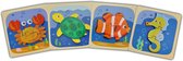 Puzzle 3D Animaux aquatiques - Set de 4 pièces - Puzzle enfant - Crabe, Tortue, Poisson et Hippocampe