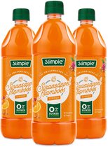 Slimpie Limonade Siroop Sinaasappel Framboos - 3 x 650 ml - Voordeelverpakking