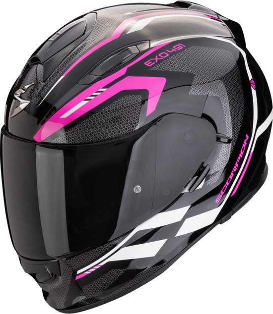 Scorpion EXO-491 KRIPTA Black-Pink-White - ECE goedkeuring - Maat L - Integraal helm - Scooter helm - Motorhelm - Zwart - Geen ECE goedkeuring goedgekeurd