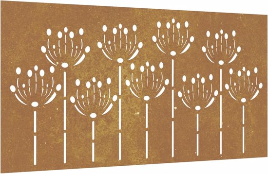 Support de pot vidaXL Wanddecoratie tuin 2 st rozenontwerp 55x55 cm cortenstaal824507