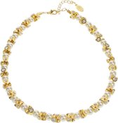 Behave Classic collier court pour femme couleur or avec perles et pierres