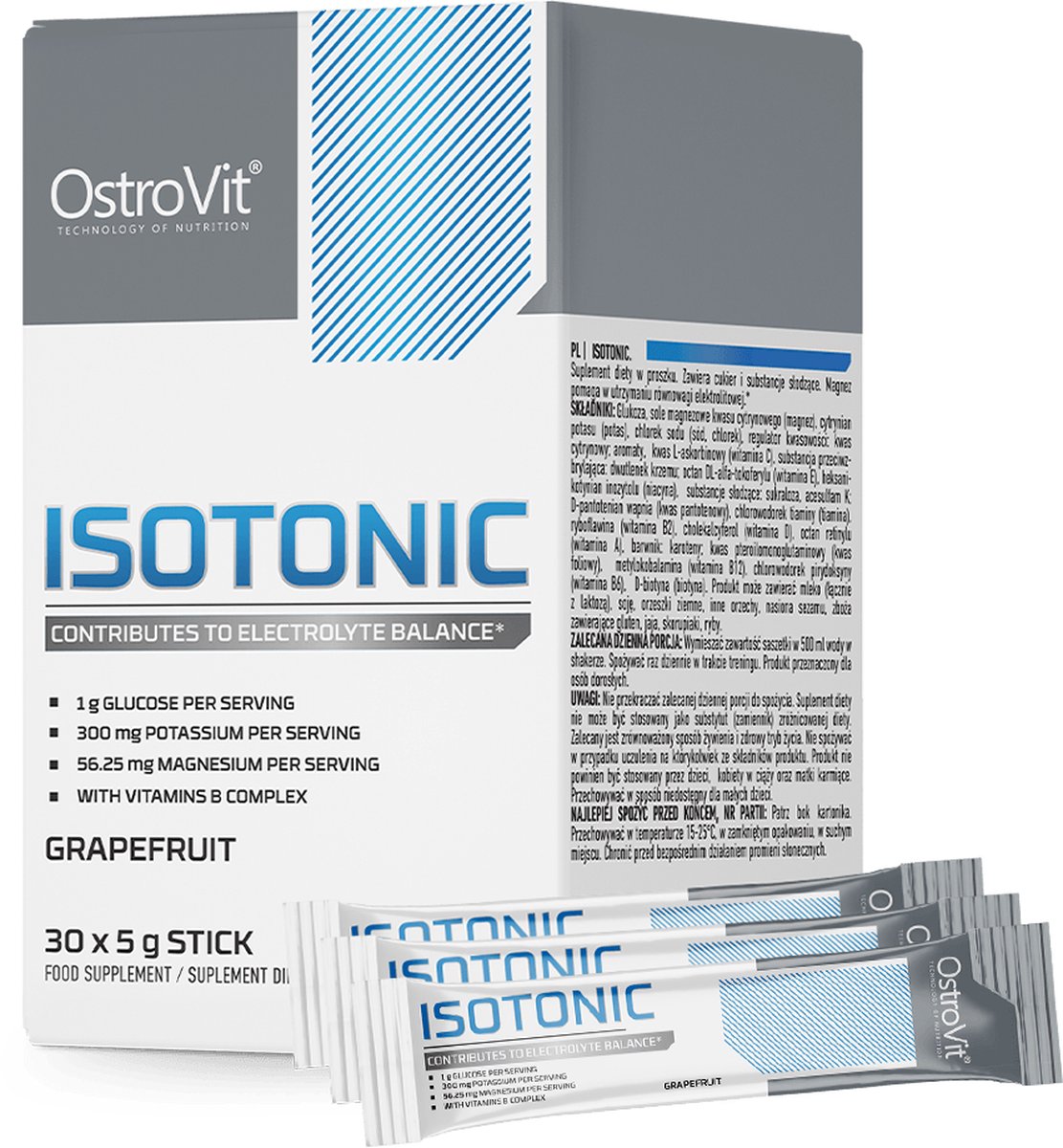 Goedkoopste Mass Gainer - OstroVit Isotonic 5 gx 30 DOOS grapefruit -