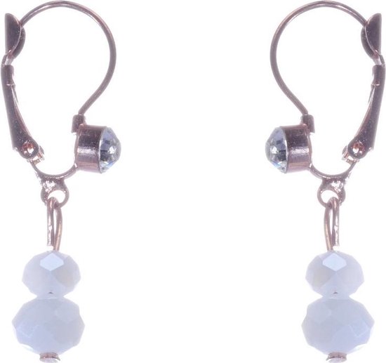 Boucles d'oreilles pendantes Behave avec perles de verre facettées et pierres