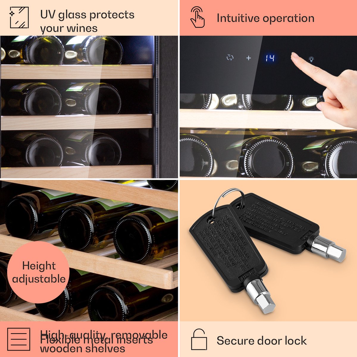 Klarstein Wijnkoelkast - Vrijstaande kleine drankenkoelkast - afbeelding 3