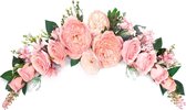 Peony Garland, Rose Flower Vine, Artificial Flowers Garland, Garlands, Flower Garland for Door, Wedding, Party, Wall, Home Decoration (Pink Peony Swag)
