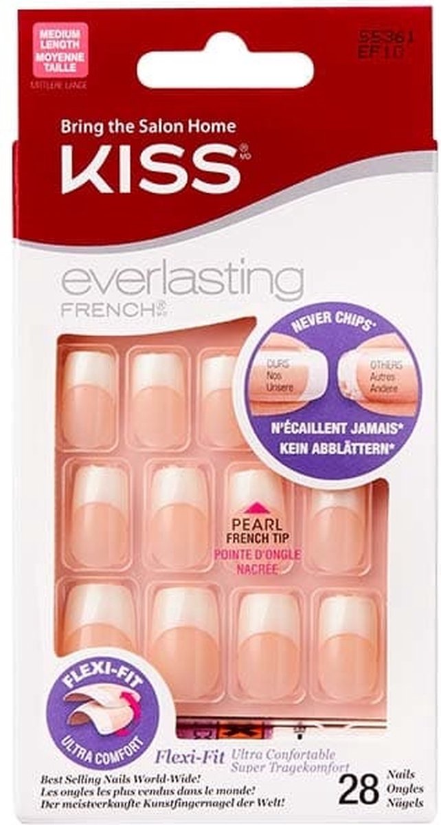 Kiss Gellak Everlasting French Nail Kit - Kunstnagels - Anti-breuk - Nepnagels - Wedding Gown