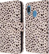 iMoshion Hoesje Geschikt voor Samsung Galaxy A40 Hoesje Met Pasjeshouder - iMoshion Design Bookcase smartphone - Meerkleurig / Black And White Dots