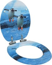 vidaXL - Toiletbril - met - soft-close - deksel - pinguïn - MDF