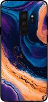 Smartphonica Telefoonhoesje voor Samsung Galaxy S9 Plus marmer look - backcover marmer hoesje - Blauw / TPU / Back Cover geschikt voor Samsung Galaxy S9 Plus