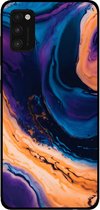 Smartphonica Telefoonhoesje voor Samsung Galaxy A41 marmer look - backcover marmer hoesje - Blauw / TPU / Back Cover geschikt voor Samsung Galaxy A41