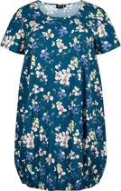 ZIZZI JEASY, S/S, AOP DRESS Dames Jurk - Blue - Maat M (46-48)