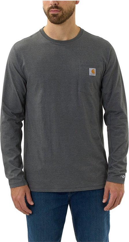 Carhartt Damen Longsleeve Force Flex Pocket T-Shirt L/S Carbon Heather-L