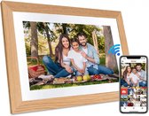 Cadre photo numérique Kolap 10,1 pouces – Bois – Application Frameo – Cadre photo numérique PREMIUM avec WiFi – HD – Photos et vidéos