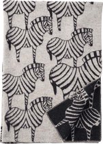 Deken eco wol zebra beige-zwart 180x130cm