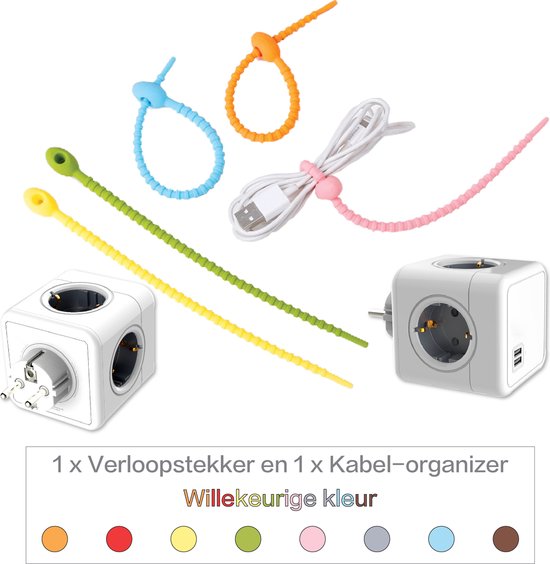 Colorful Sun® Stopcontact splitter - Verloopstekker 6 voudig wit - Met ...