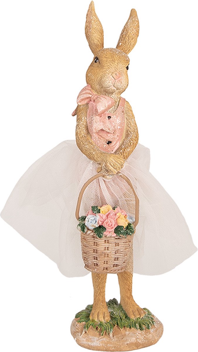 Clayre & Eef Beeld Konijn 21 cm Bruin Polyresin