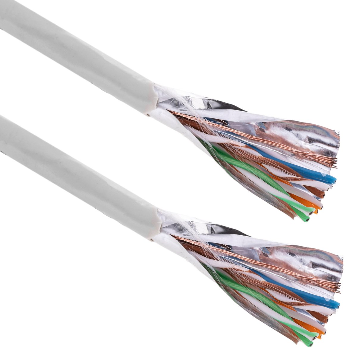 BeMatik - 100 m flexibele witte Cat.5e FTP CCA ethernet netwerkkabelhaspel