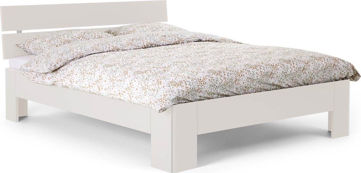 B Bright Fresh 400 Bed met Hoofdbord 140 x 200 cm - Bedframe Wit - Bedombouw - Instaphoogt