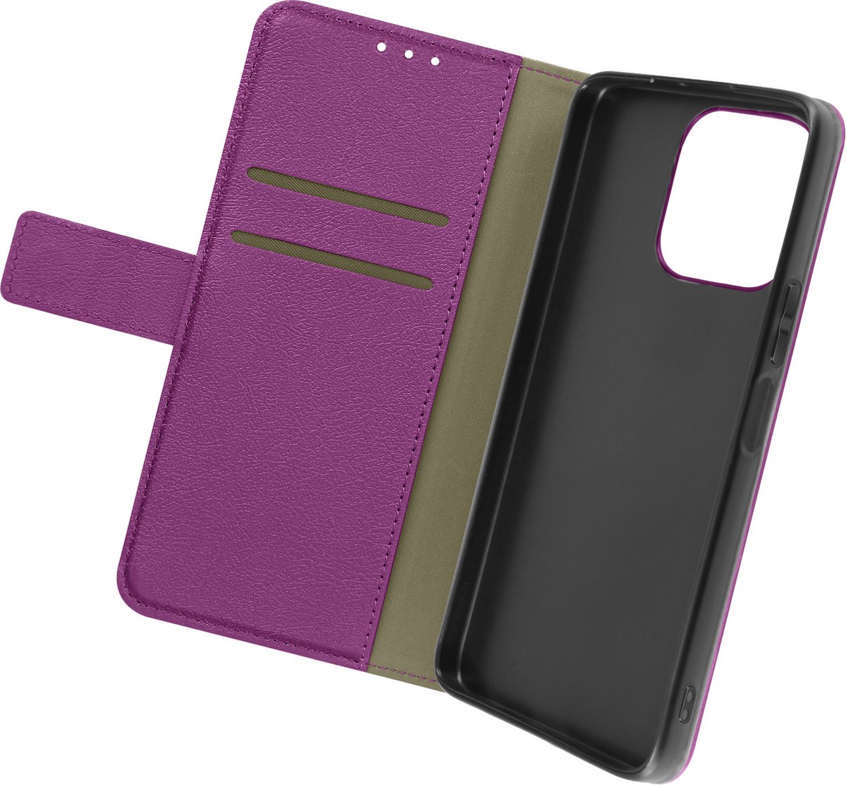 Avizar Foliohoes Geschikt voor Honor X6a Steunfunctie, Paars