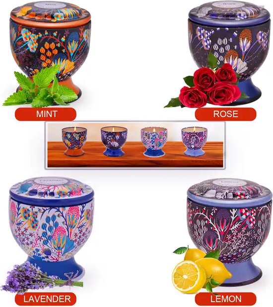 Geurkaarsenset: Draagbare Sojawas Reisblikken Met Essentiële Oliën Voor Aromatherapie En Woondecoratie 4 Delige Glazen Sets Van 0,04 € | DHgate