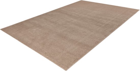 Lalee Trendy Uni- laag polig- vloerkleed- velours- velvet look- glans- uni kleur- effen tapijt- 200x290 cm beige
