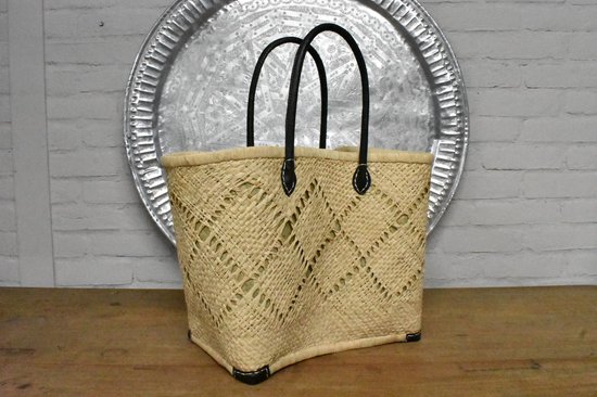 Sac en jute - style Ibiza - shopper - sac shopping - sac de plage - sac de voyage - 3 rayures