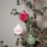Hangers Vilt Set - Kerstballen Holly Berry - 8cm - 3 Stuks - Fairtrade