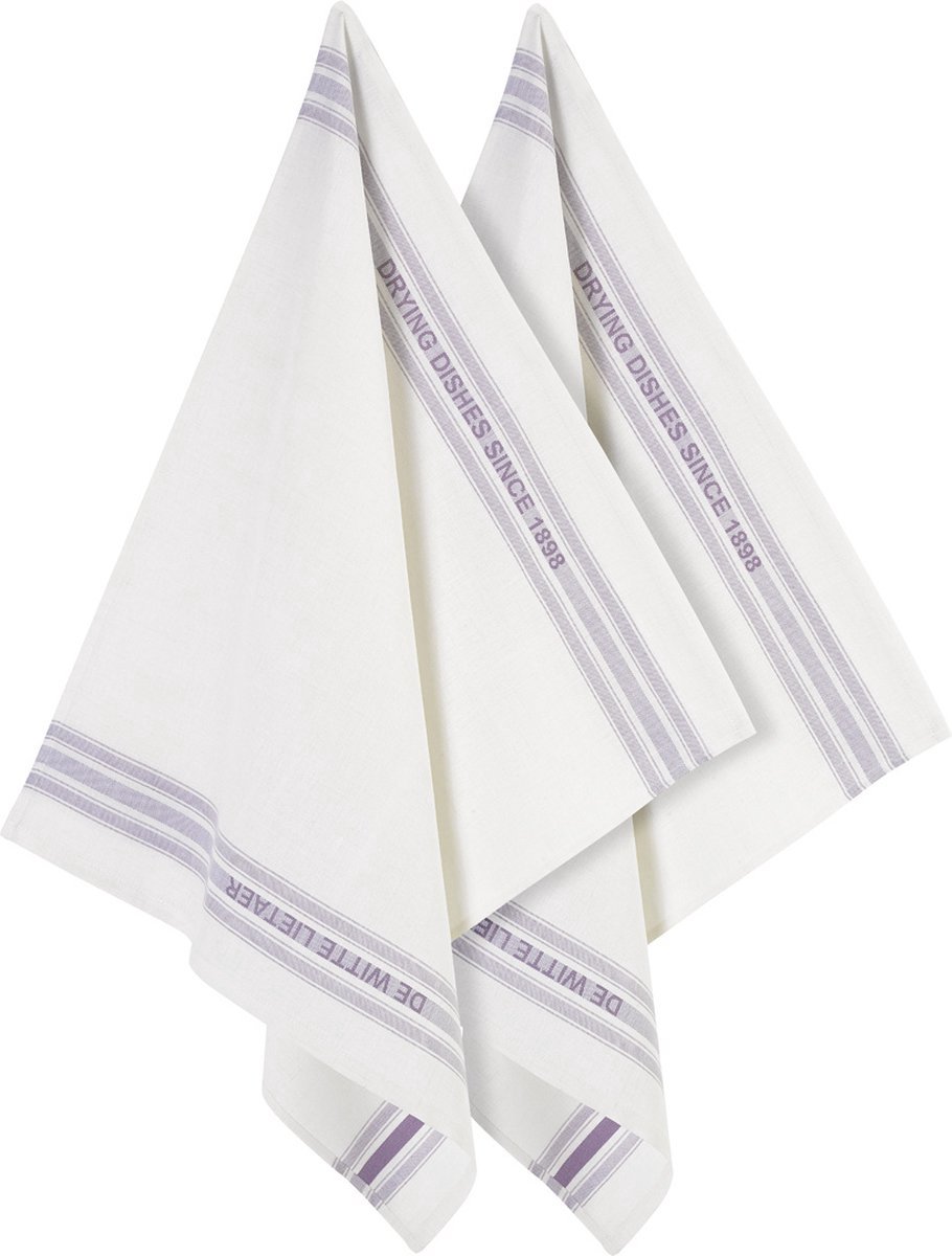 De Witte Lietaer - Dish- 6 Keukenhanddoeken - Lavendel - 65 x 70 cm - Katoen/Linnen