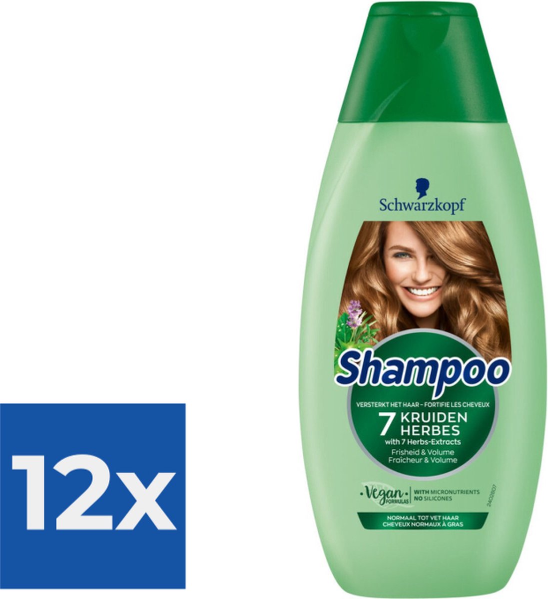 Schwarzkopf Shampoo 7 Kruiden 400 ml Voordeelverpakking 12 stuks