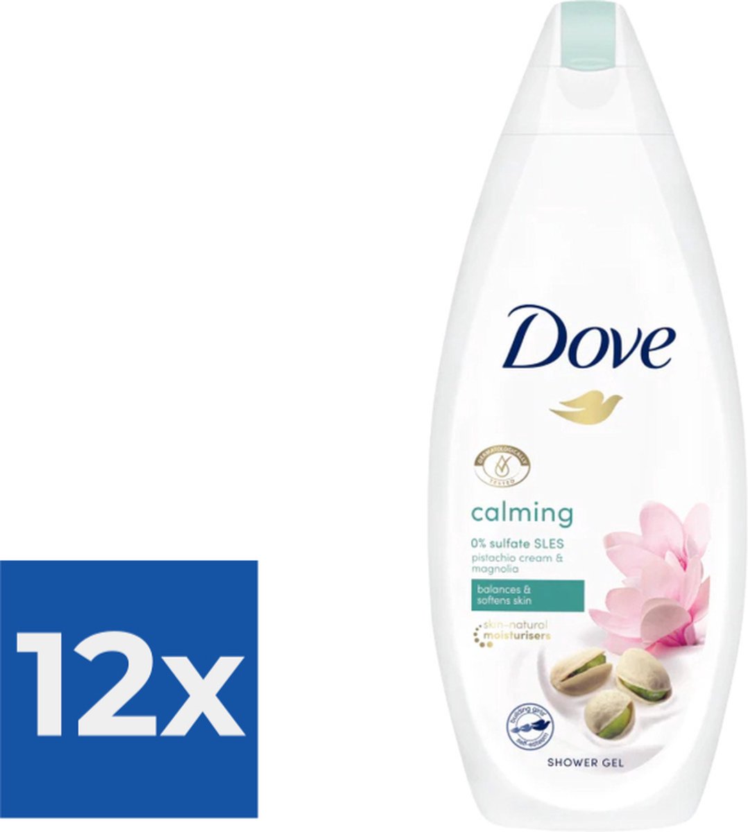 Goedkoopste Dove Douchegel - Pistache Magnolia - 500ml - Voordeelverpakking 12 stuks