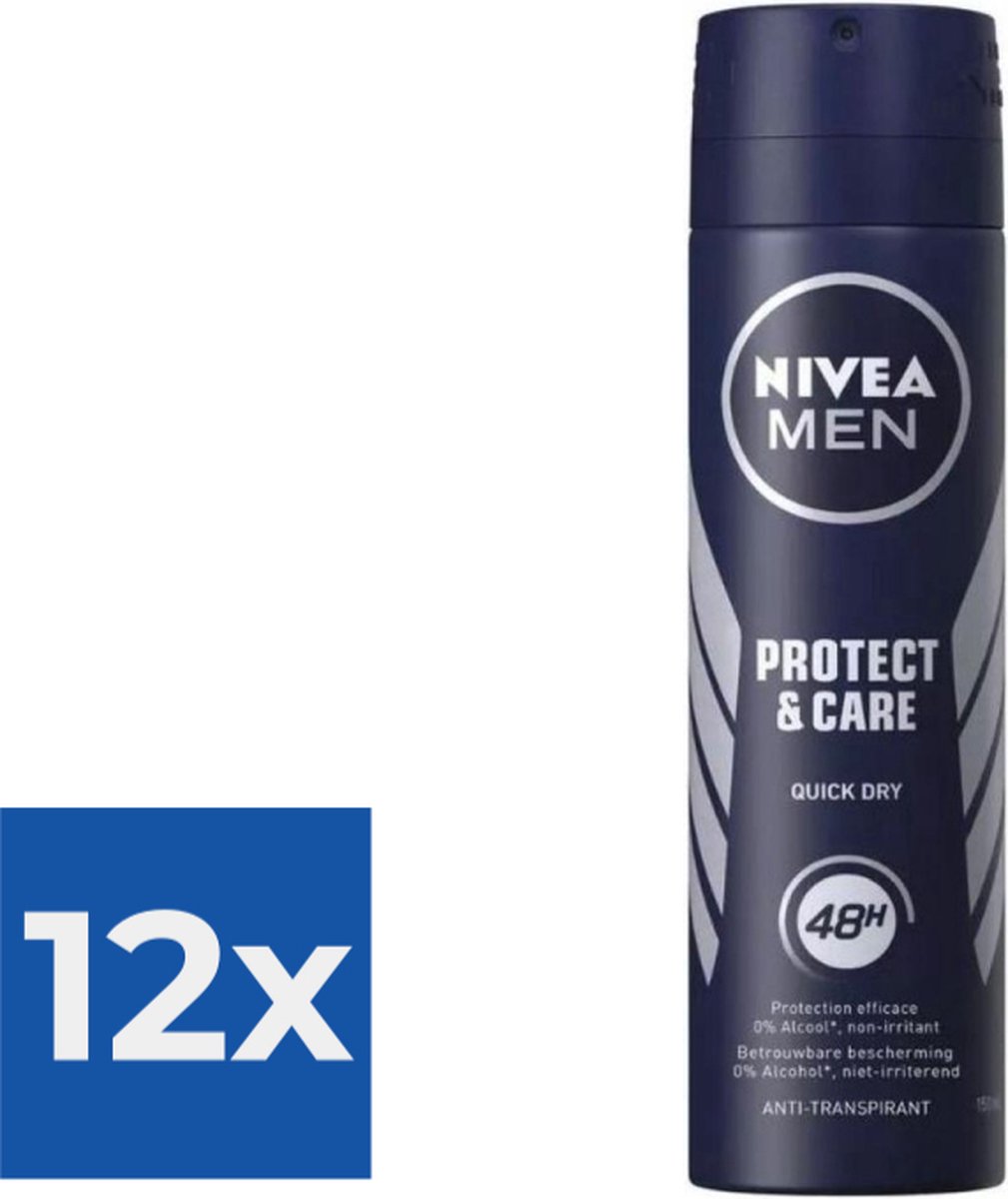 Goedkoopste Nivea Men Deodorant Spray Protect & Care 150 ml - Voordeelverpakking 12 stuks