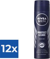 Nivea Men Deodorant Spray Protect & Care 150 ml - Voordeelverpakking 12 stuks