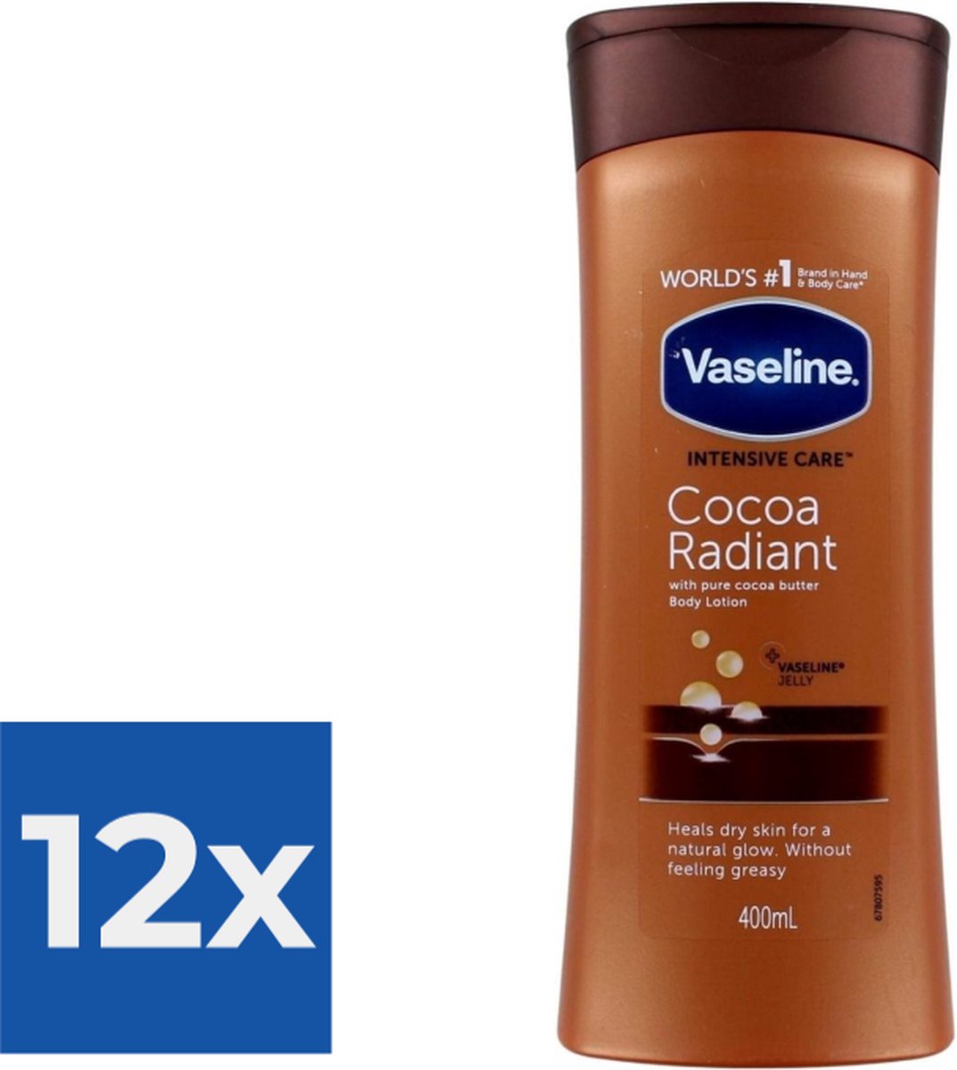 Bol.com Vaseline Bodylotion - Cocoa 400 ml - Voordeelverpakking 12 stuks aanbieding