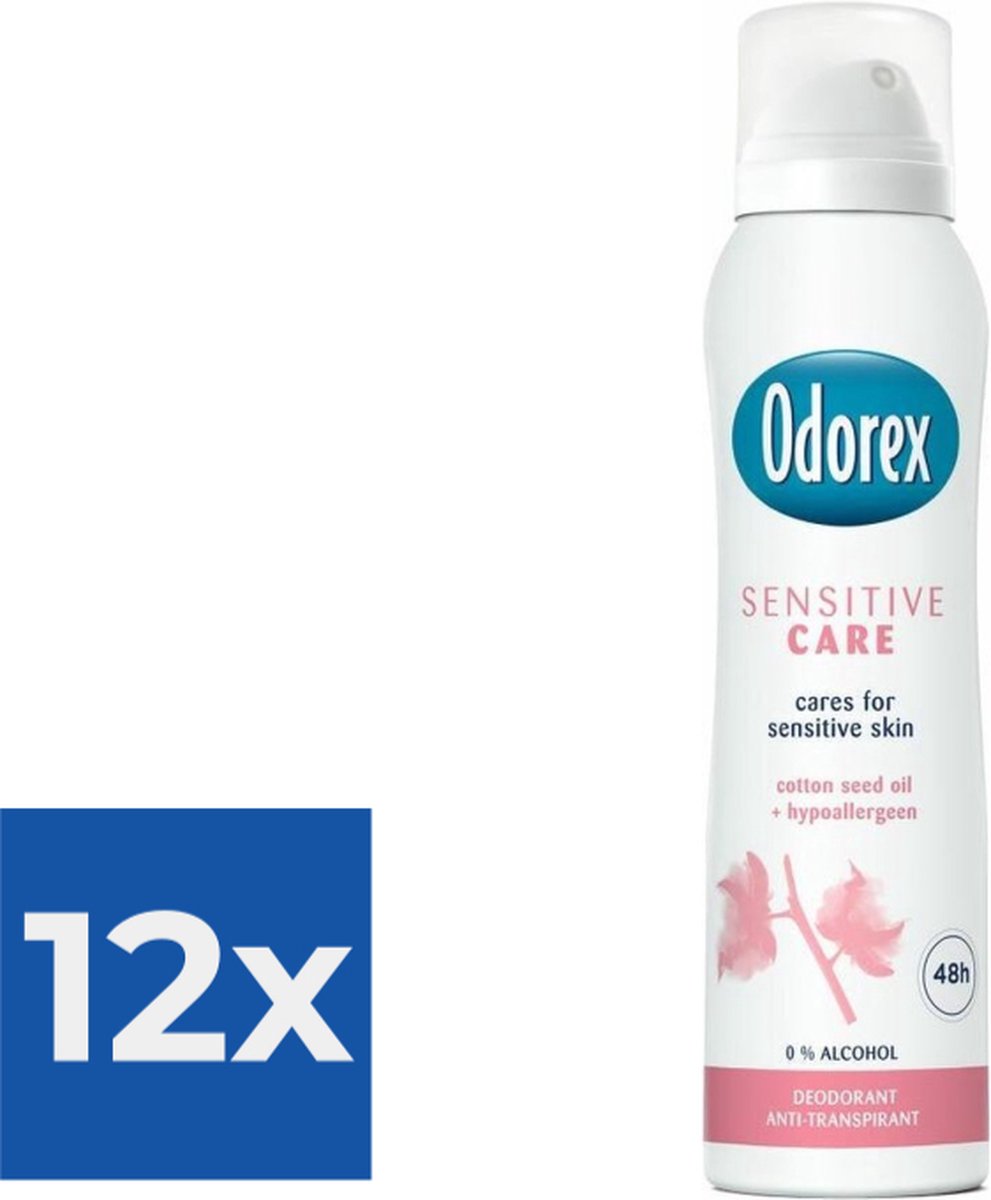 Goedkoopste Odorex Deo Spray - Sensitive Care - 150 ml - Voordeelverpakking 12 stuks