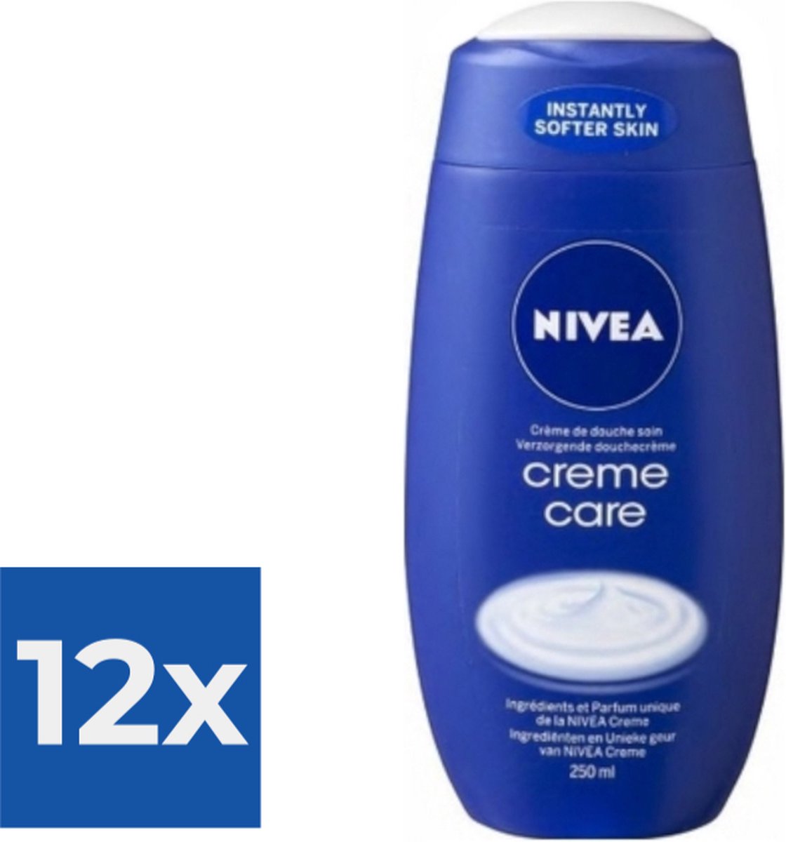 Goedkoopste Nivea Douchegel - Creme Care 250 ml - Voordeelverpakking 12 stuks
