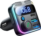 Joyroom Transmetteur FM Bluetooth Musique Pro Appel mains libres avec BassBooster USB-C et 2 chargeurs USB-A Zwart