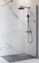 Saqu Aqua 620 Douchewand - 120x200 cm - Geborsteld Gunmetal - Inloopdouche