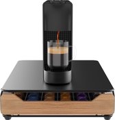 KitchenLove Porte-capsule Nespresso - Porte-gobelet - Avec tiroir - Pour Tasses à café - 60 tasses - Zwart avec bois de Bamboe