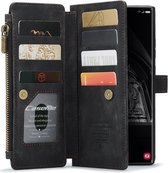 CaseMe C30 Hoesje Geschikt voor Samsung Galaxy S23 Ultra | Wallet Zipper Book Case met Pasjeshouder | Beschermhoes met Portemonnee | Zwart