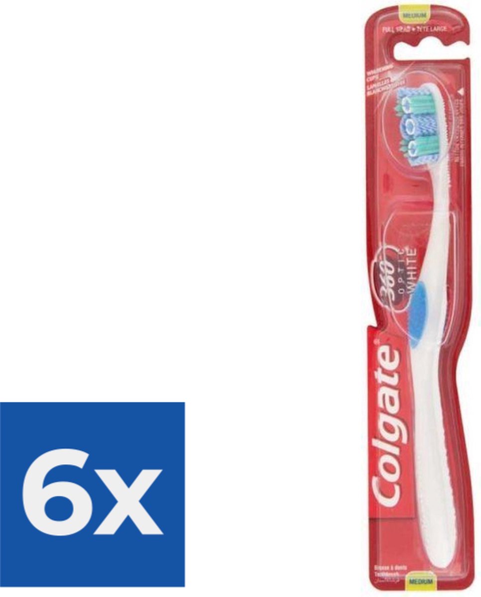 Colgate Tandenborstel 360 Optic White Medium - Voordeelverpakking 6 stuks