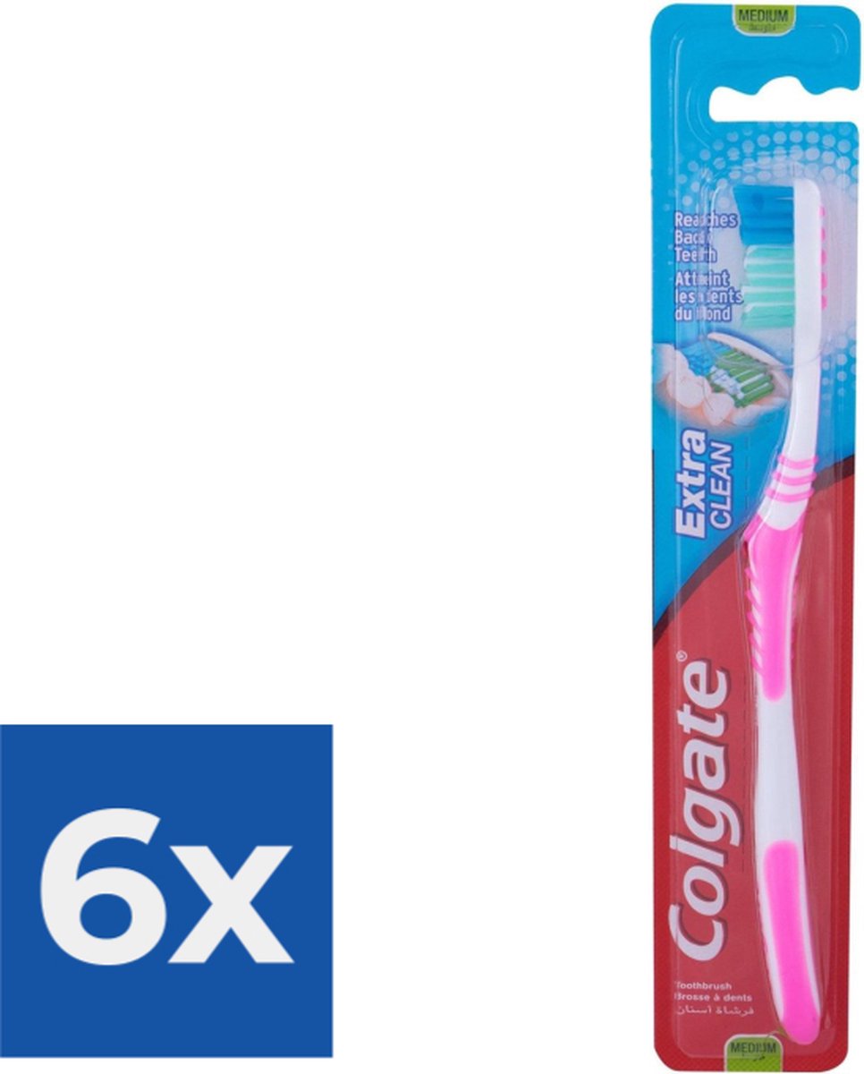 Goedkoopste Colgate Extra Clean Medium Tandenborstel - Voordeelverpakking 6 stuks