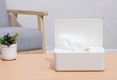 Stofdichte Tissue Box Houder - Dispenser voor Vochtige Doekjes - Opbergdoos voor Babydoekjes - Witte Tissuehouder