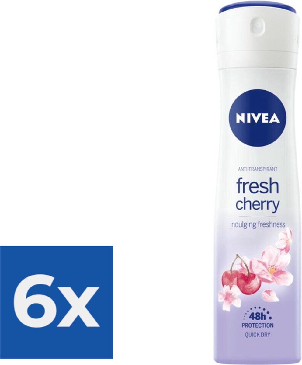 Goedkoopste Nivea Anti-transpirant Fresh Cherry 150 ml - Voordeelverpakking 6 stuks