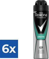 Rexona Men Sensitive - 150 ml - Deodorant - Voordeelverpakking 6 stuks
