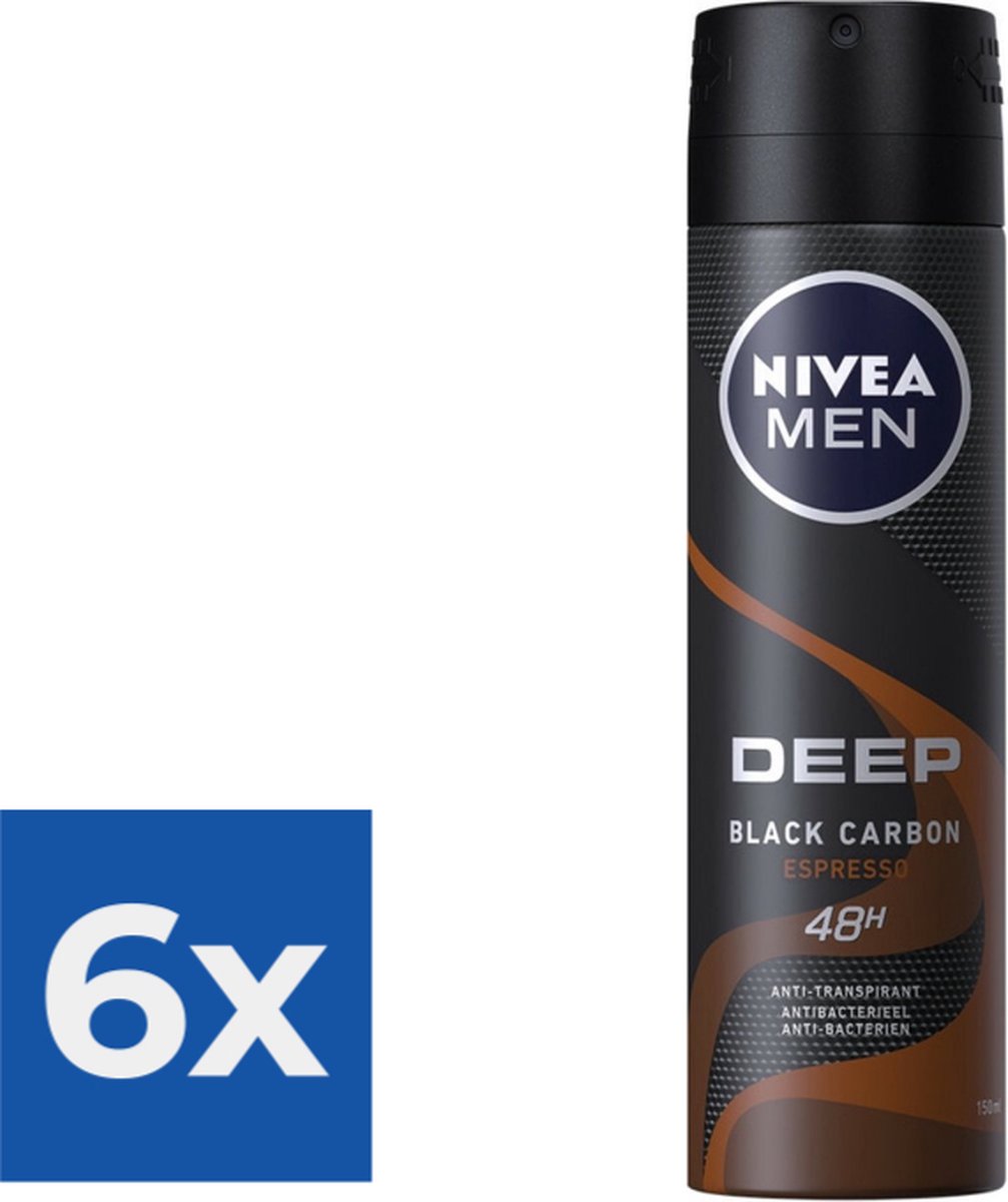 Goedkoopste NIVEA Deep Espresso Anti Transpirant Spray - 150 ml - Voordeelverpakking 6 stuks