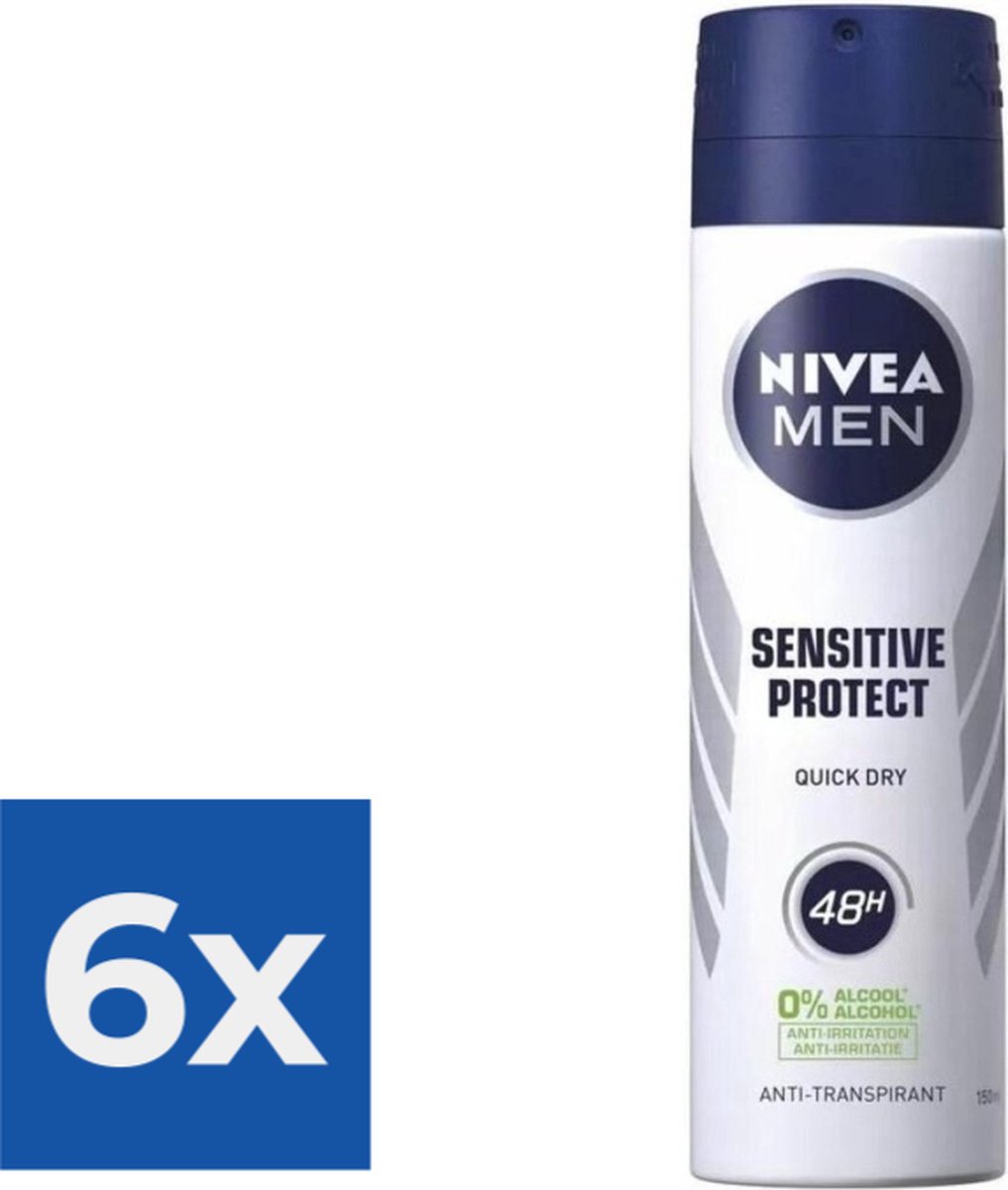 Goedkoopste Nivea Men Deodorant Spray Sensitive Protect 150 ml - Voordeelverpakking 6 stuks