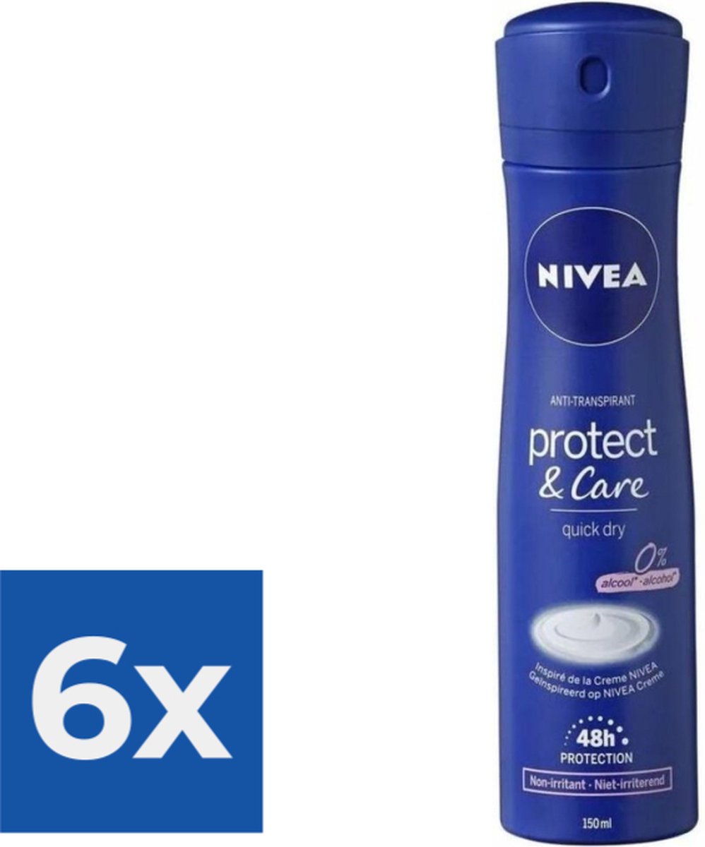 Goedkoopste Nivea Deodorant Spray Protect & Care 150 ml - Voordeelverpakking 6 stuks
