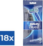 Gillette Blue II - 5 pièces - Lames de rasoir jetables - Pack économique 18 pièces